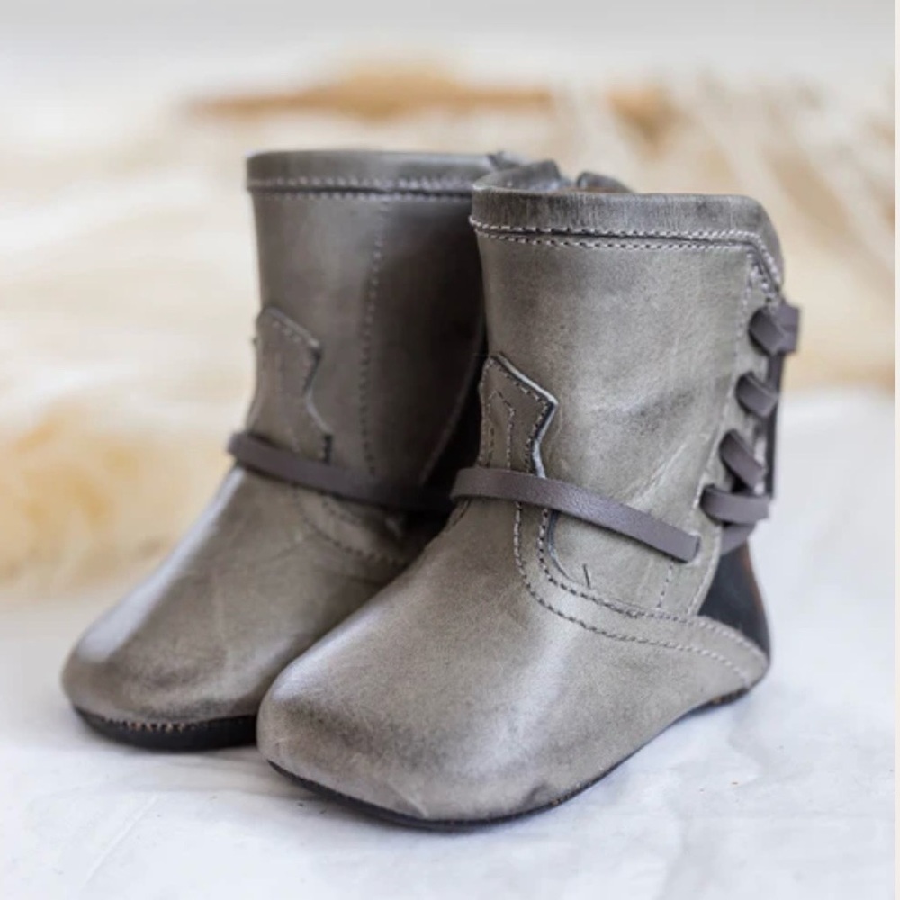 Freebird Baby Coal Booties Stone Size 0 (0-3 months) Just Like Mom's NEW